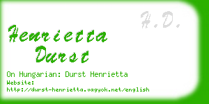 henrietta durst business card